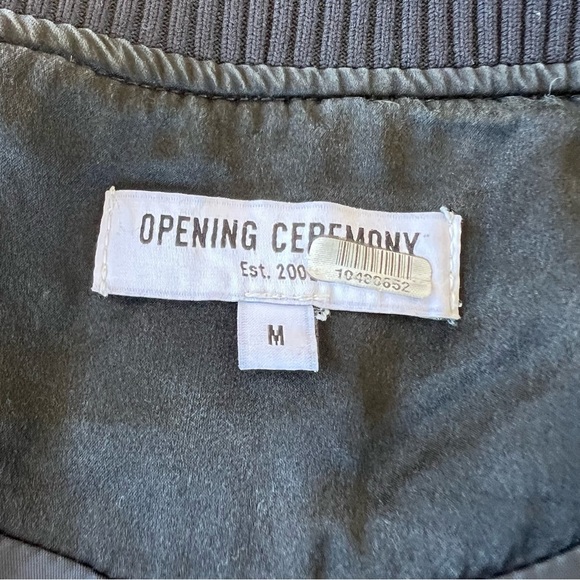 Opening Ceremony Bomber Jacket Embellished Sequin Braided Trim Silk Medium FLAW - Picture 8 of 13